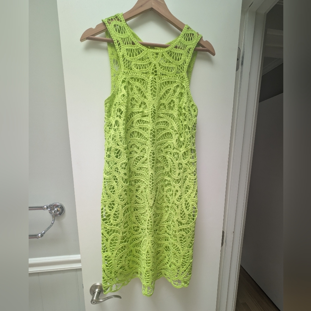Lilly Pulitzer Jaimie Crochet Knit Lime Green Dress